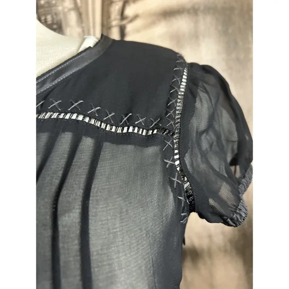 Anthropologie Maeve Black Witchy Fairy Dress Size 4 Goth Whims - Picture 10 of 10